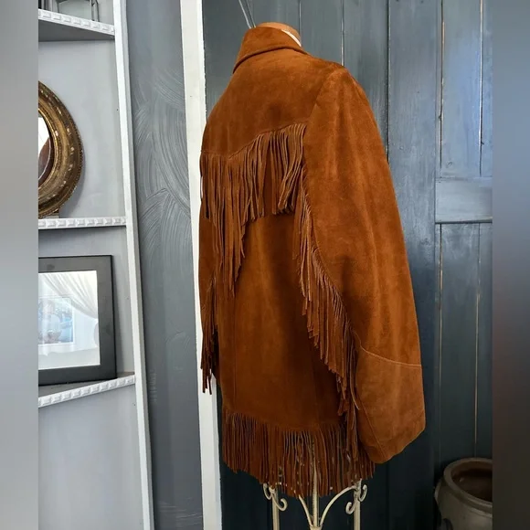 VINTAGE 70’s Fringe J. SCULLY Suede Jacket sz 40 - Picture 13 of 16